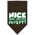 Mirage Pet Products Nice Until Proven Naughty Screen Print Pet BandanaEmerald Green Small 66-164 SMEG